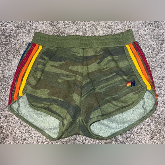 Aviator Nation 5 Stripe Jogger Shorts Camo Size Medium - Picture 5 of 8